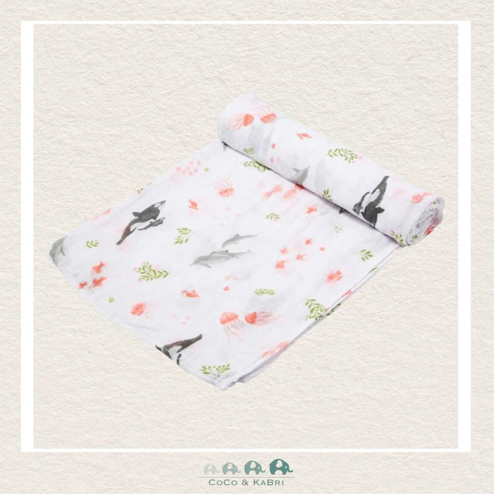 Angel Dear: Bamboo Muslin Swaddle Blanket - Dolphins, CoCo & KaBri Children's Boutique