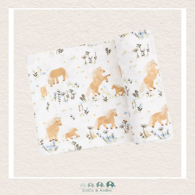 Angel Dear: Bamboo Pretty Ponies Swaddle Blanket, CoCo & KaBri Children's Boutique