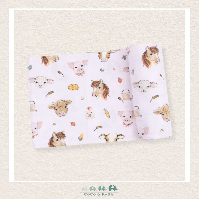 Angel Dear: Bamboo Vintage Animals Faces Pink Swaddle Blanket, CoCo & KaBri Children's Boutique