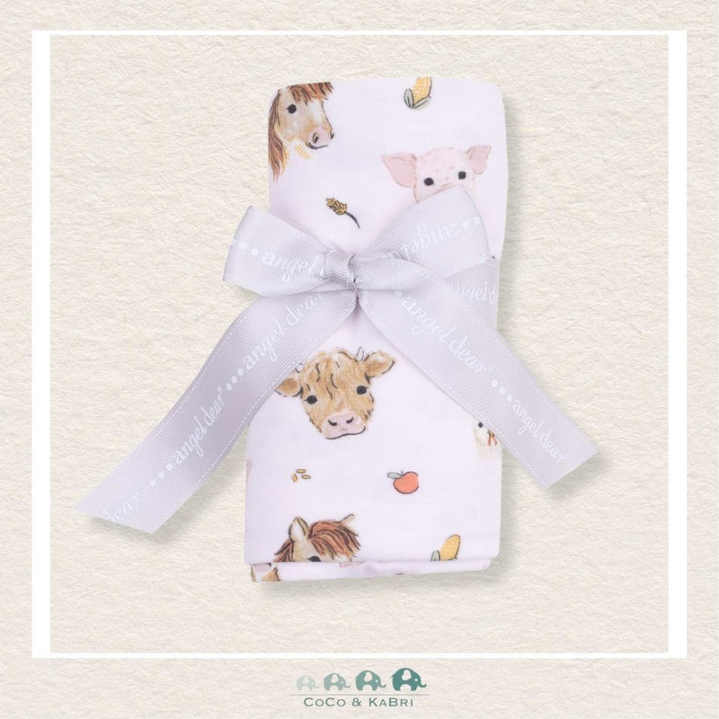 Angel Dear: Bamboo Vintage Animals Faces Pink Swaddle Blanket, CoCo & KaBri Children's Boutique