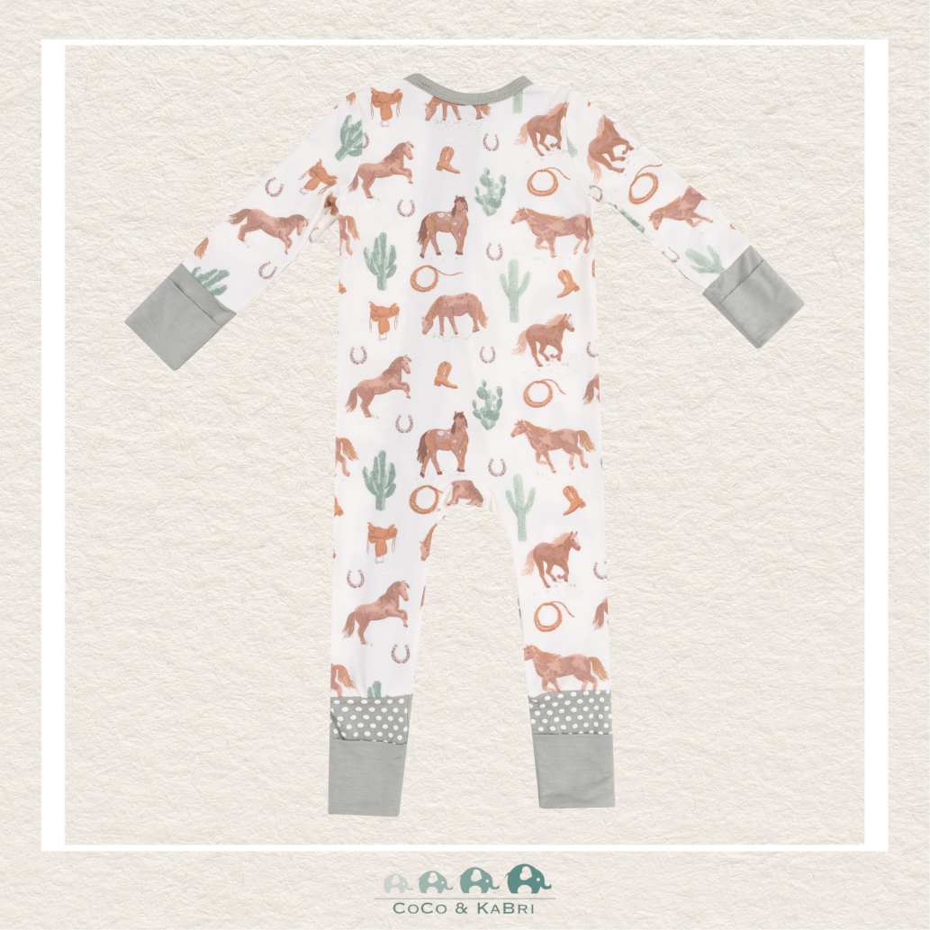 Angel Dear: Bamboo Western Horses 2 Way Zipper Romper, CoCo & KaBri Children's Boutique