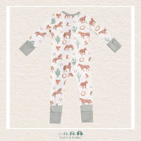 Angel Dear: Bamboo Western Horses 2 Way Zipper Romper, CoCo & KaBri Children's Boutique