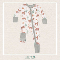 Angel Dear: Bamboo Western Horses 2 Way Zipper Romper, CoCo & KaBri Children's Boutique