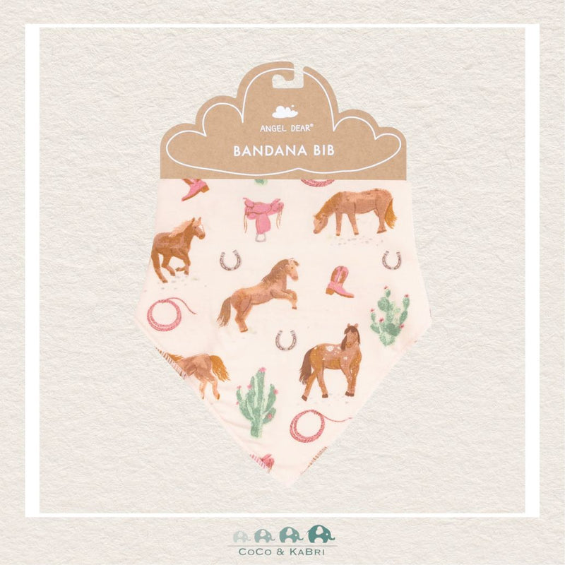 Angel Dear: Bamboo Western Horses Pink Bandana Bib, CoCo & KaBri Children's Boutique