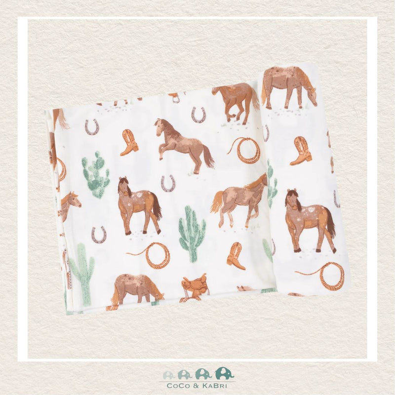 Angel Dear: Bamboo Western Horses Swaddle Blanket, CoCo & KaBri Children's Boutique