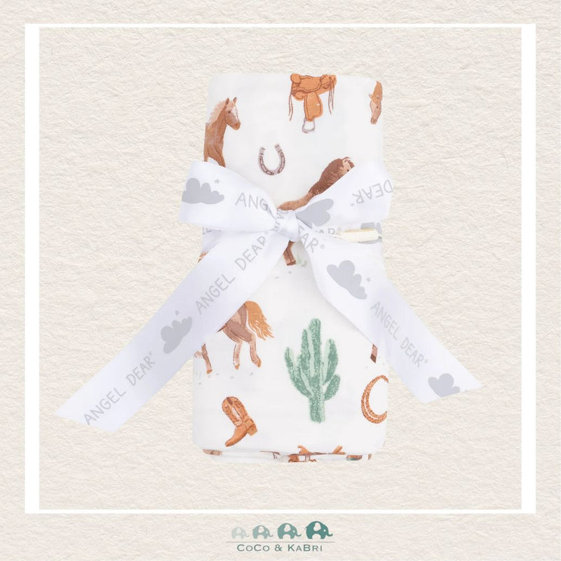 Angel Dear: Bamboo Western Horses Swaddle Blanket, CoCo & KaBri Children's Boutique