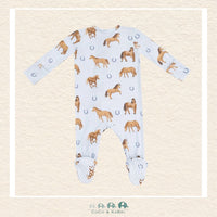 Angel Dear: Blue Horses - 2 Way Zipper Footie, CoCo & KaBri Children's Boutique