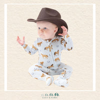 Angel Dear: Blue Horses - 2 Way Zipper Footie, CoCo & KaBri Children's Boutique