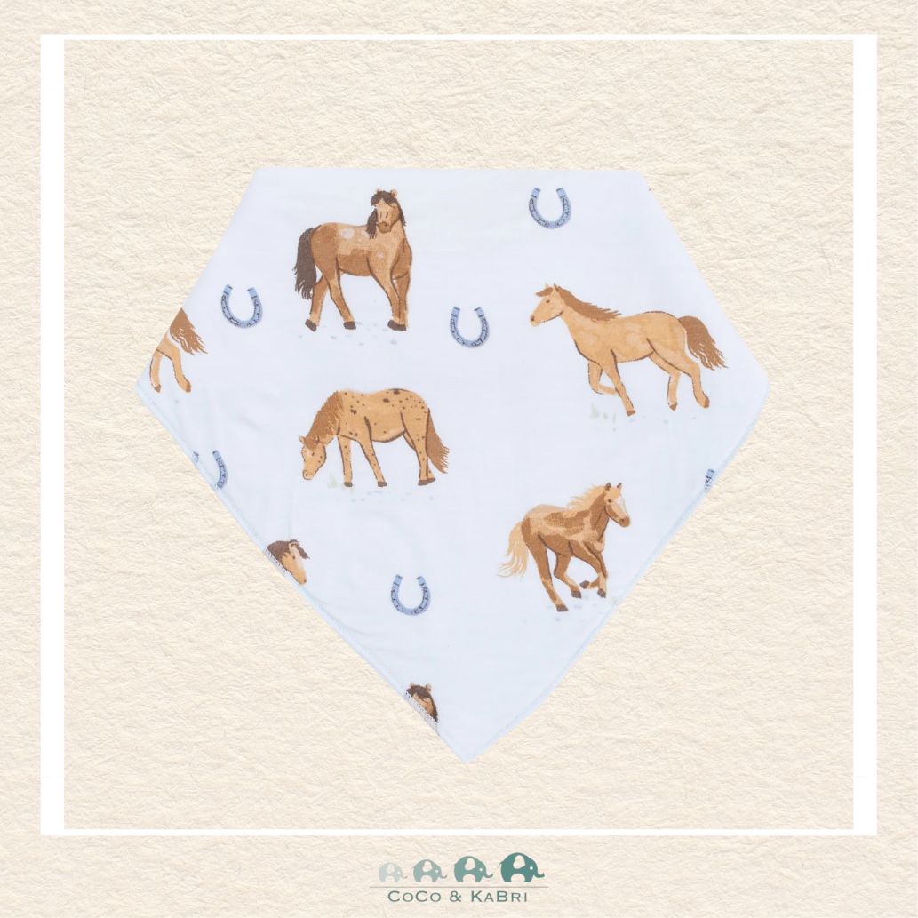 Angel Dear: Blue Horses Bandana Bib, CoCo & KaBri Children's Boutique