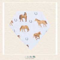 Angel Dear: Blue Horses Bandana Bib, CoCo & KaBri Children's Boutique