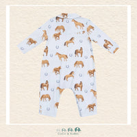 Angel Dear: Blue Horses Cowboy Romper, CoCo & KaBri Children's Boutique