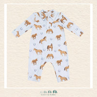 Angel Dear: Blue Horses Cowboy Romper, CoCo & KaBri Children's Boutique