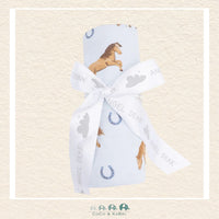 Angel Dear: Blue Horses - Swaddle Blanket, CoCo & KaBri Children's Boutique