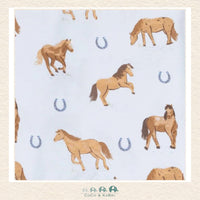 Angel Dear: Blue Horses - Swaddle Blanket, CoCo & KaBri Children's Boutique