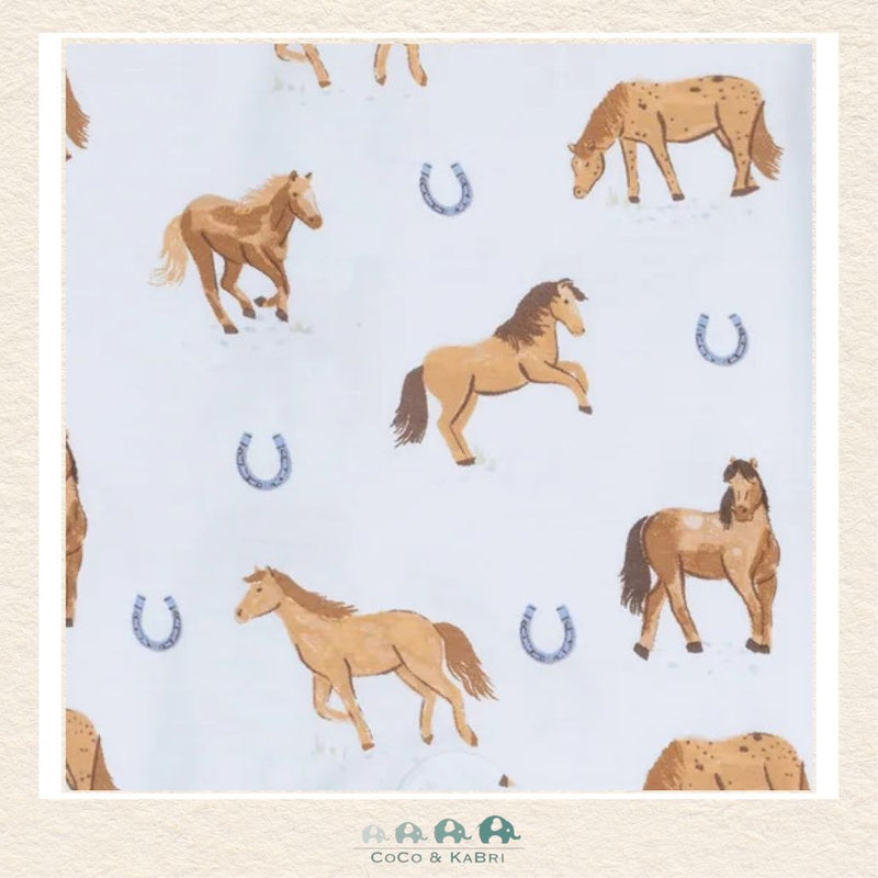 Angel Dear: Blue Horses - Swaddle Blanket, CoCo & KaBri Children's Boutique
