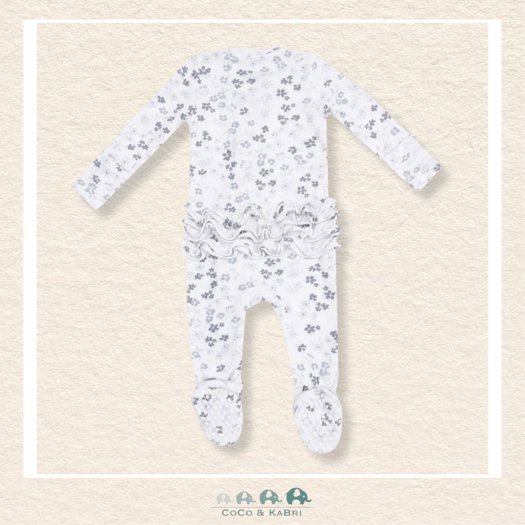 Angel Dear: Caroline's Calico - 2 Way Zipper Modal Ruffle Back Footie, CoCo & KaBri Children's Boutique