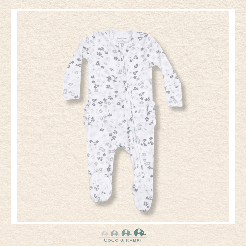 Angel Dear: Caroline's Calico - 2 Way Zipper Modal Ruffle Back Footie, CoCo & KaBri Children's Boutique