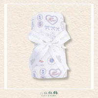 Angel Dear Country Western Heirlooms swaddle blanket rolled and tied with a boutique ribbon for a nostalgic ranch-themed gift presentation | Canada