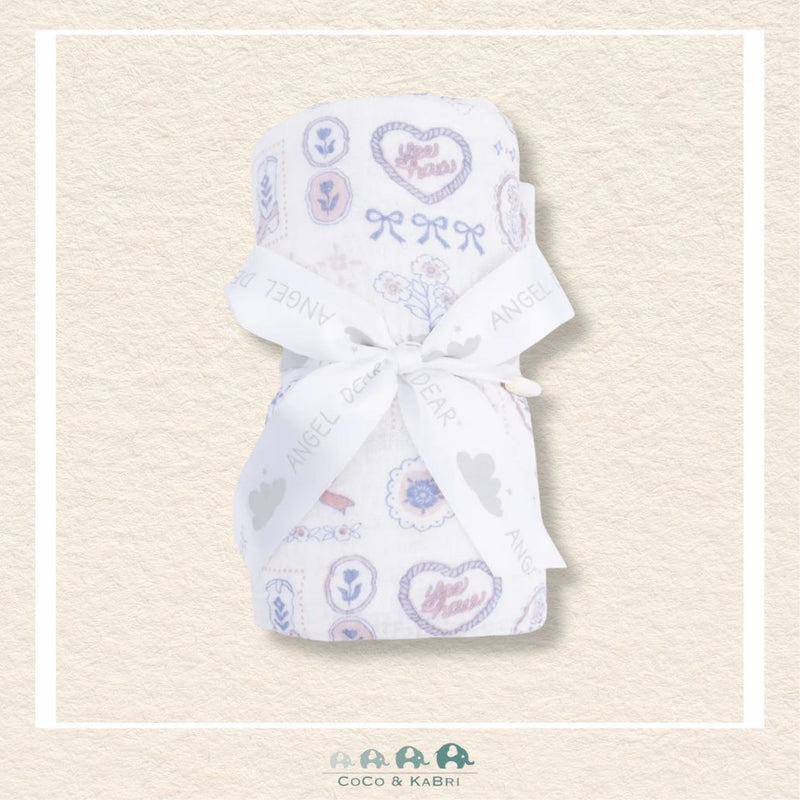 Angel Dear Country Western Heirlooms swaddle blanket rolled and tied with a boutique ribbon for a nostalgic ranch-themed gift presentation | Canada