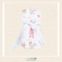 Angel Dear Cowgirl Nursery swaddle blanket rolled and tied with a boutique ribbon for a charming western-themed gift presentation | Canada