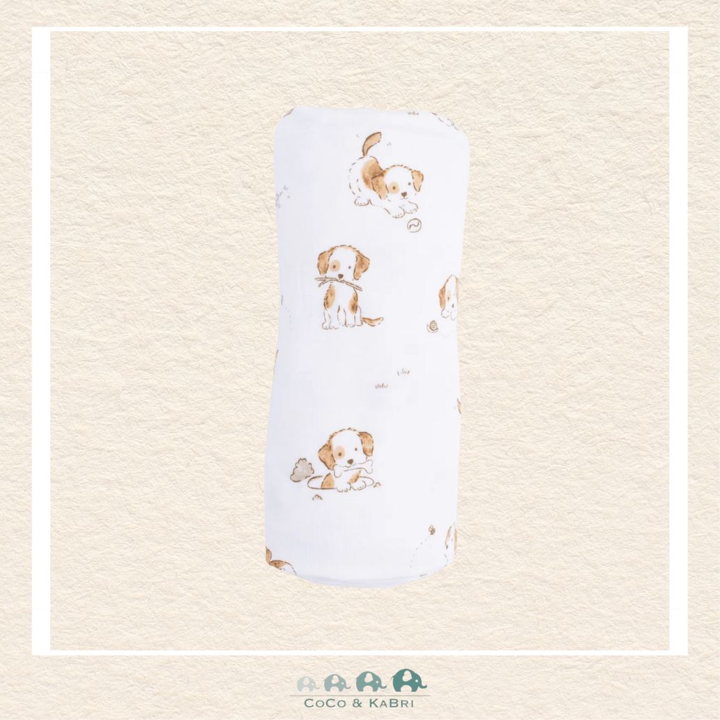 Angel Dear Explorer Puppy swaddle blanket rolled 
