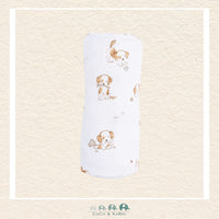 Angel Dear Explorer Puppy swaddle blanket rolled 