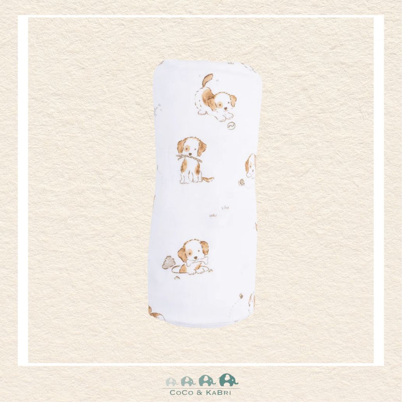 Angel Dear Explorer Puppy swaddle blanket rolled 