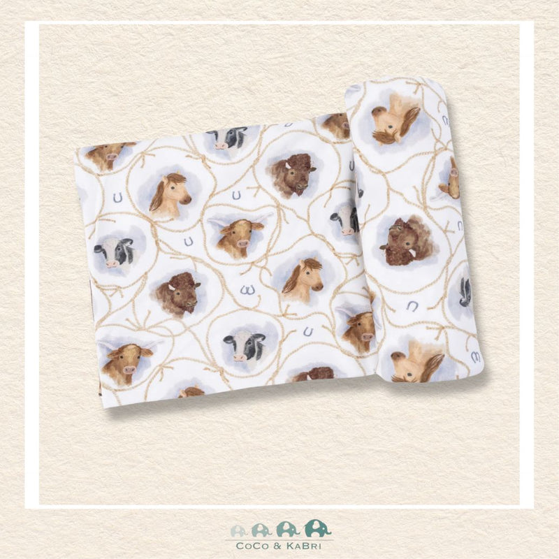 Angel Dear: Farm Animals Rope Cameos Uni - Swaddle Blanket, CoCo & KaBri Children's Boutique, Brooks Alberta Canada