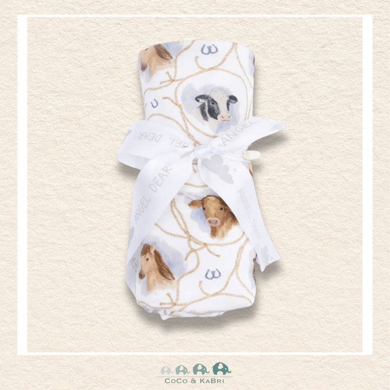 Angel Dear: Farm Animals Rope Cameos Uni - Swaddle Blanket, CoCo & KaBri Children's Boutique Brooks Alberta Canada