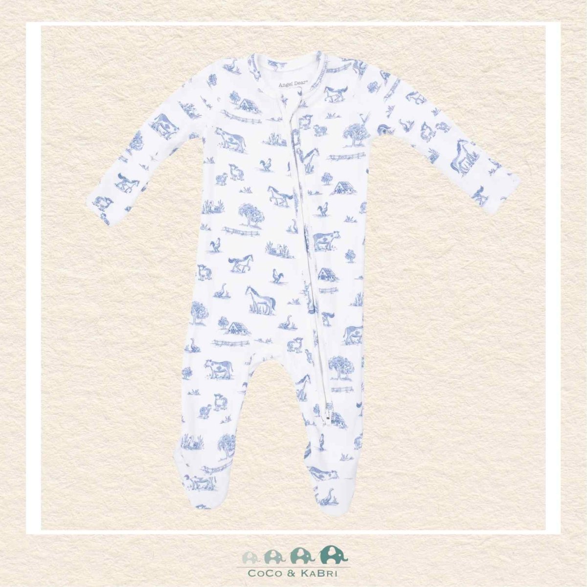 Angel Dear: Farm Friends - 2 Way Zipper Footie, CoCo & KaBri Children's Boutique, Brooks Alberta Canada