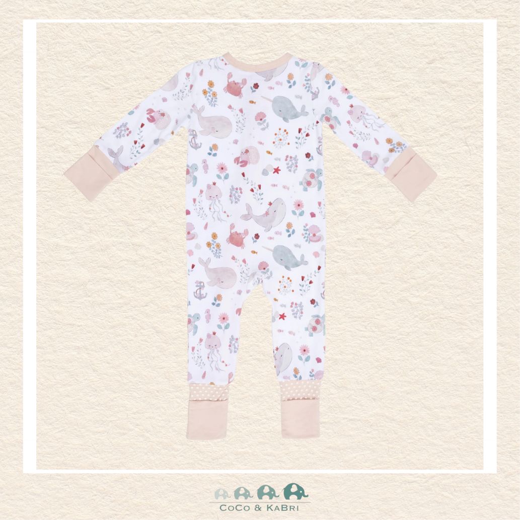 Back view of Angel Dear baby convertible romper showing the high-quality construction and flexible fit for active movement | Canada