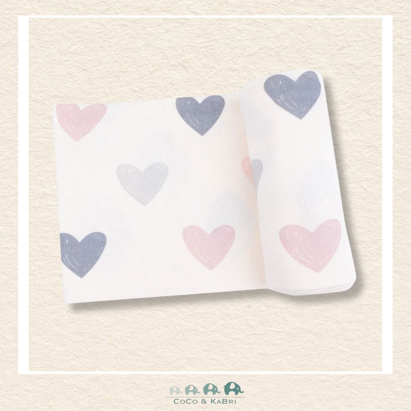 Angel Dear: Hearts Modal Ribbed Swaddle Blanket, CoCo & KaBri Children's Boutique