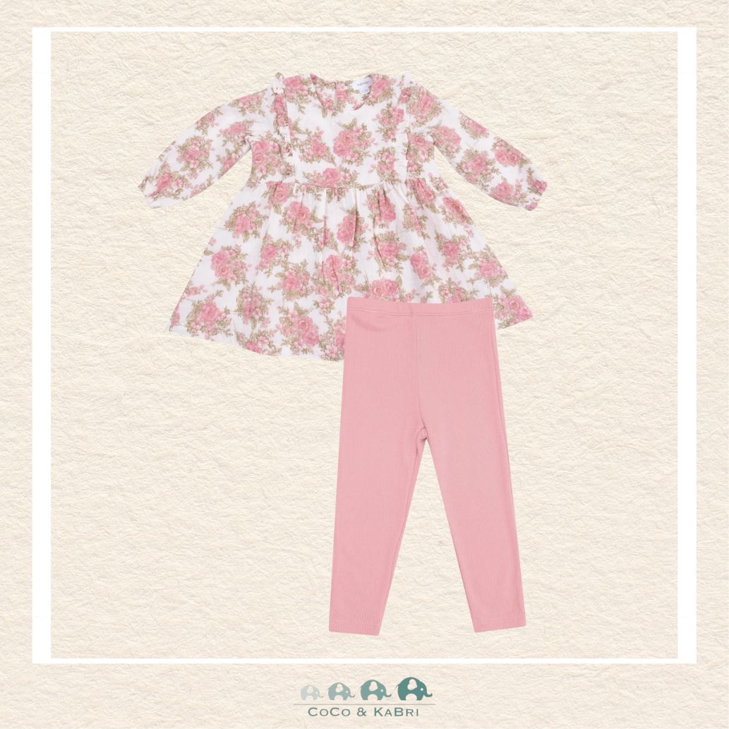 Angel Dear: Heirloom Bouquets - Ruffle Dress and Ribbed Legging, CoCo & KaBri Children's Boutique