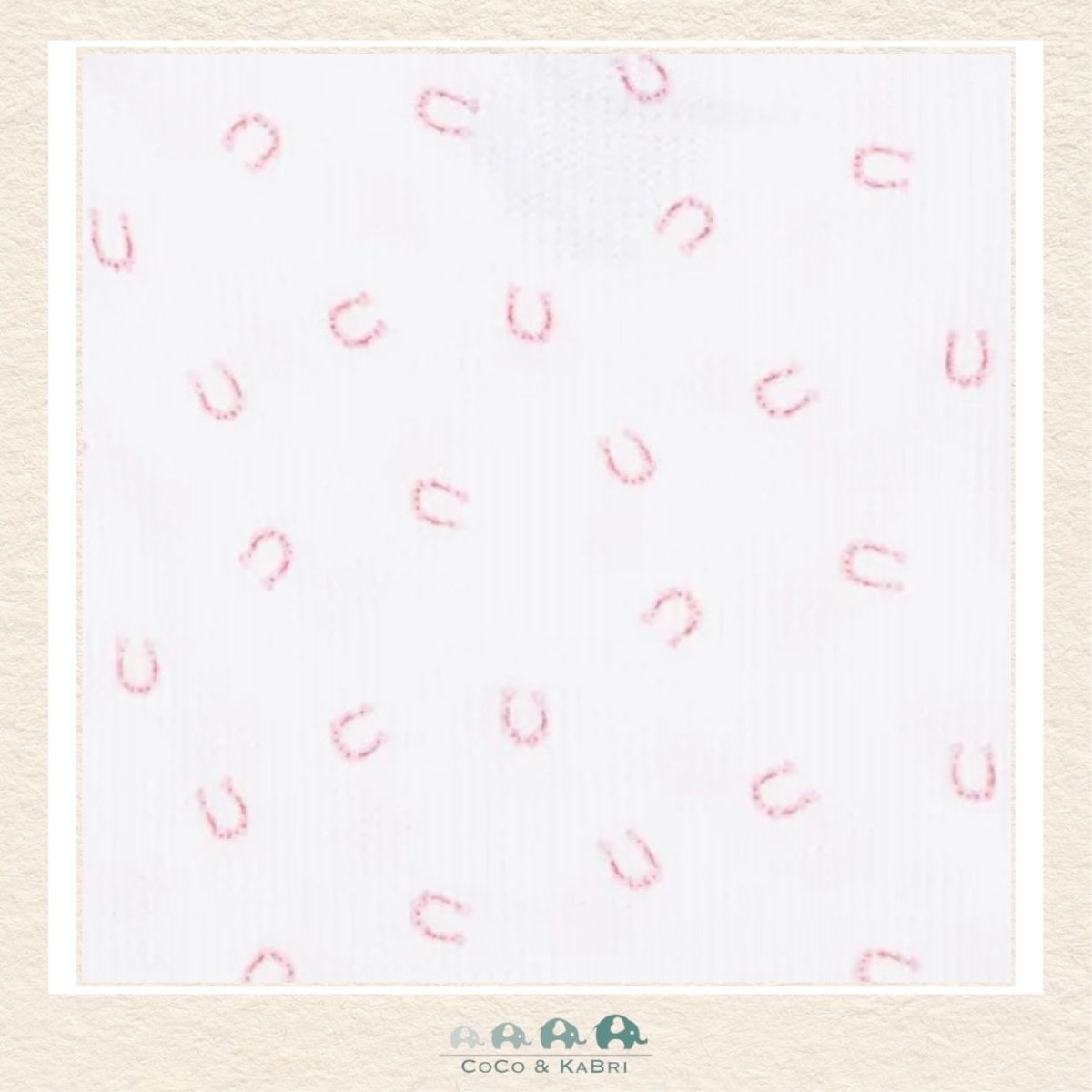 Angel Dear: Little Horseshoes Pink - 2 Way Ruffle Sleeve Zipper Footie, CoCo & KaBri Children's Boutique, Brooks Alberta Canada