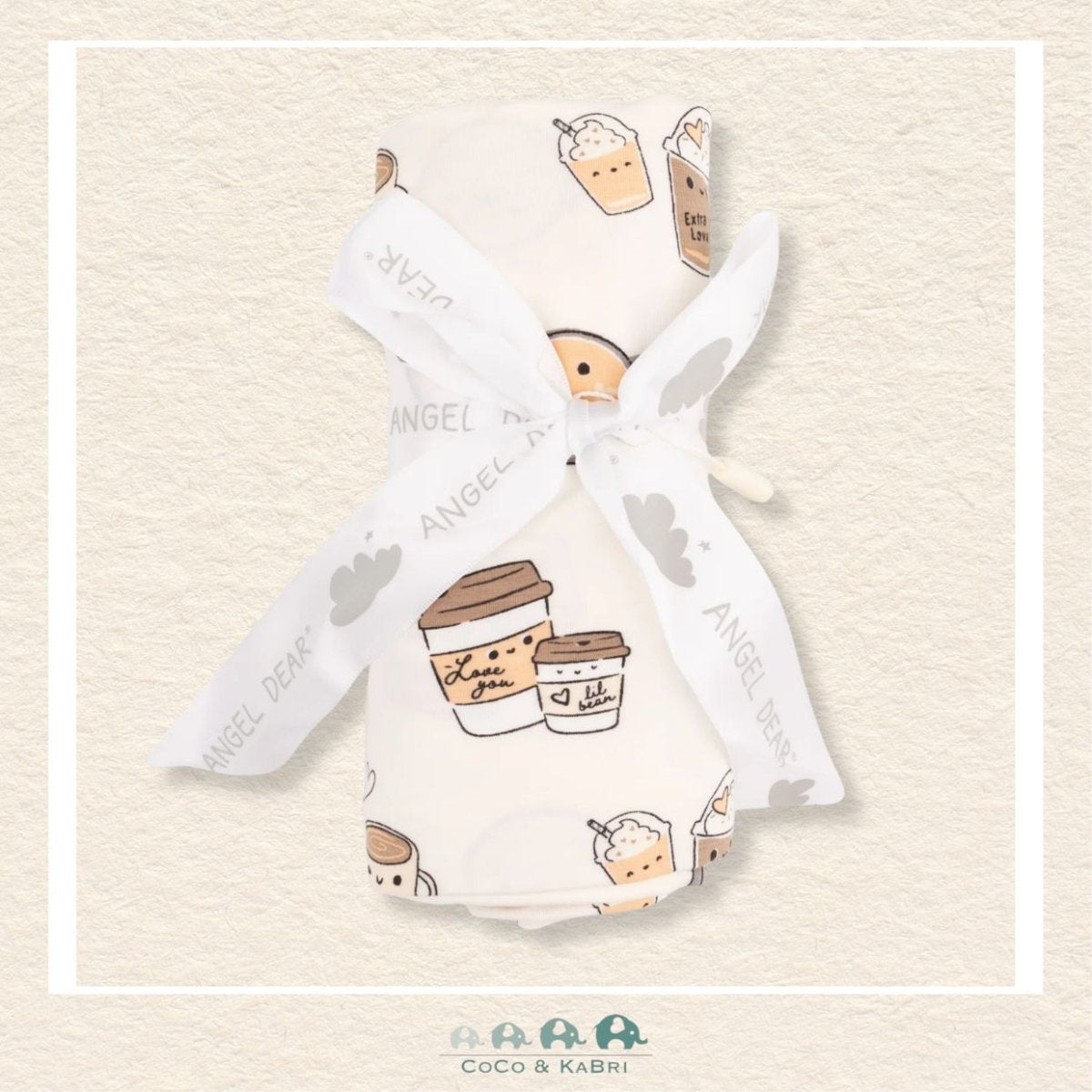 Angel Dear: Love you A Latte - Swaddle Blanket, CoCo & KaBri Children's Boutique, Brooks Alberta Canada