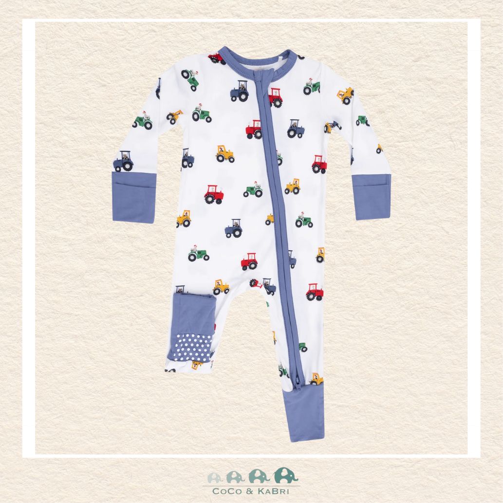Angel Dear: Mini Tractors - 2 Way Zipper Romper, CoCo & KaBri Children's Boutique