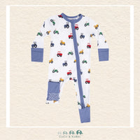 Angel Dear: Mini Tractors - 2 Way Zipper Romper, CoCo & KaBri Children's Boutique
