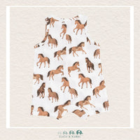 Angel Dear: Muslin Horses Sleeveless Shortie Romper, CoCo & KaBri Children's Boutique