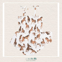 Angel Dear: Muslin Horses Smocked Bubble W/ Skirt, CoCo & KaBri Children's Boutique