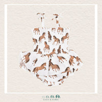 Angel Dear: Muslin Horses Smocked Bubble W/ Skirt, CoCo & KaBri Children's Boutique