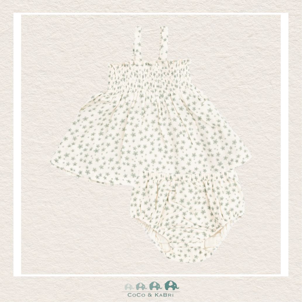Angel Dear: Muslin Jadeite Simple Floral Smocked Top & Bloomer, CoCo & KaBri Children's Boutique