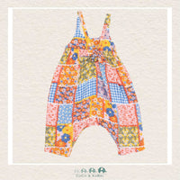 Angel Dear: Muslin Ric Rac Patchwork Tie Back Romper, CoCo & KaBri Children's Boutique
