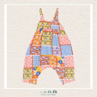 Angel Dear: Muslin Ric Rac Patchwork Tie Back Romper, CoCo & KaBri Children's Boutique
