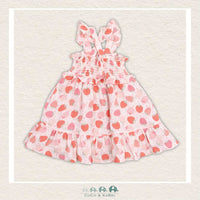 Angel Dear: Muslin Strawberry Bliss Smocked Ruffle Sundress & Diaper Cover, CoCo & KaBri Children's Boutique
