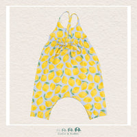Angel Dear: Muslin Sunny Lemons Tie Back Romper, CoCo & KaBri Children's Boutique