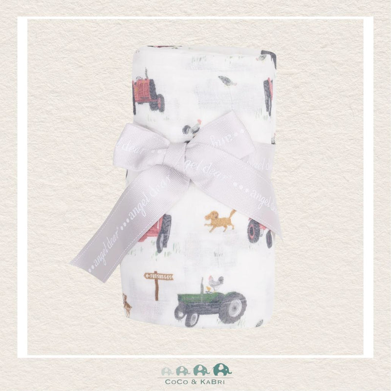 Angel Dear Muslin Tractors And Friends Pink Swaddle Blanket, CoCo & KaBri Children's Boutique