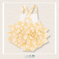 Angel Dear: Muslin Yellow Mod Daisy Ruffle Sunsuit, CoCo & KaBri Children's Boutique