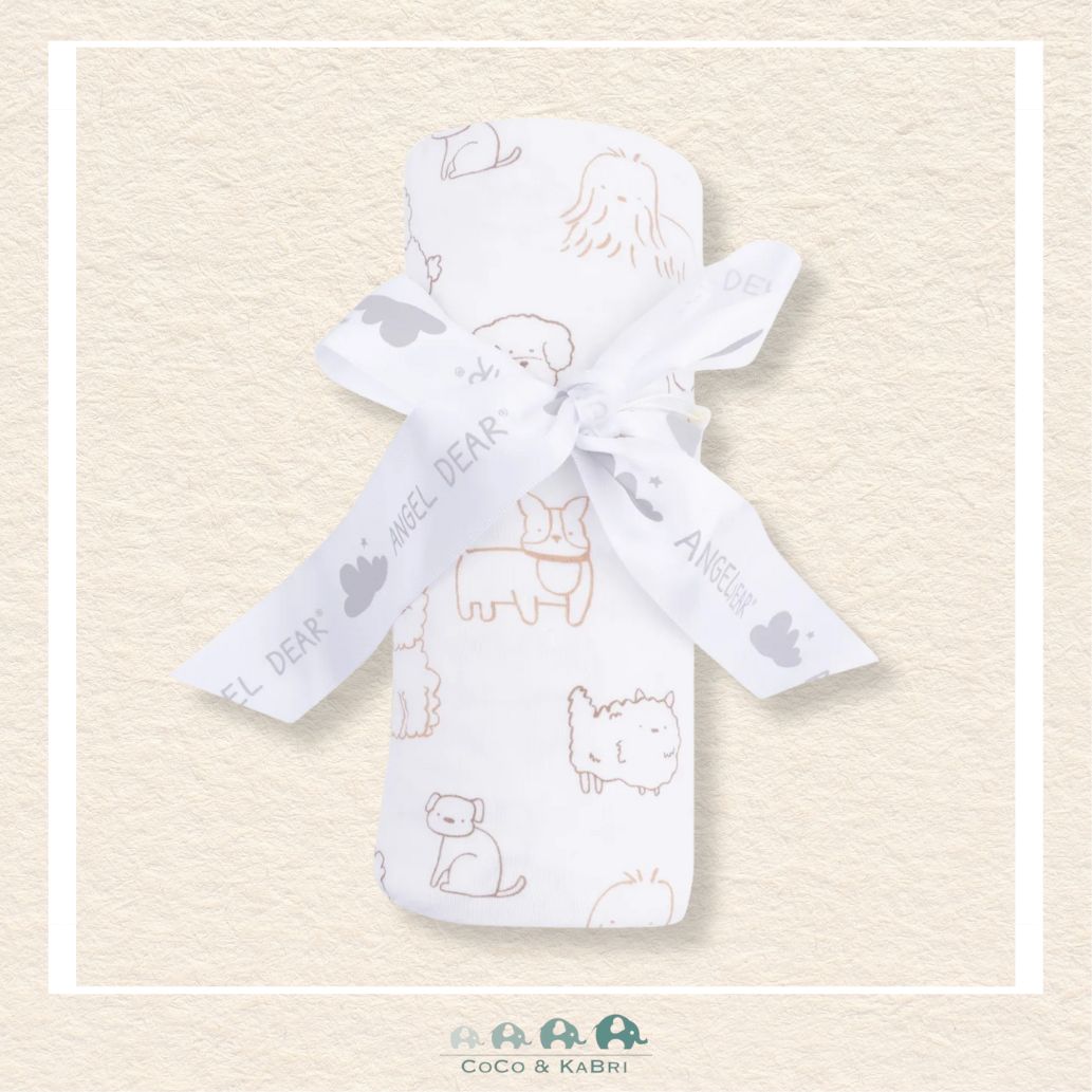 Angel Dear: Neutral Pups Swaddle Blanket, CoCo & KaBri Children's Boutique