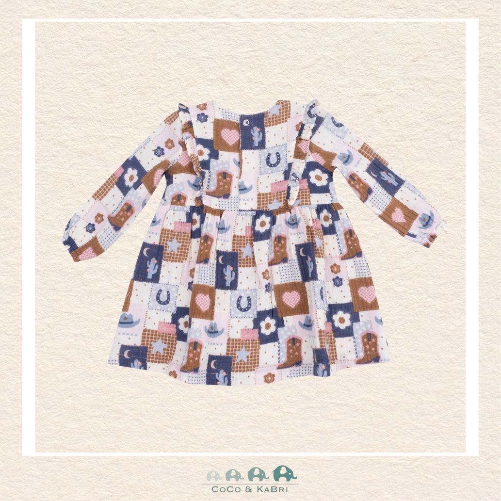 Angel Dear: Patchwork Cowgirl - Ruffle Dress and Rib Legging, CoCo & KaBri Children's Boutique