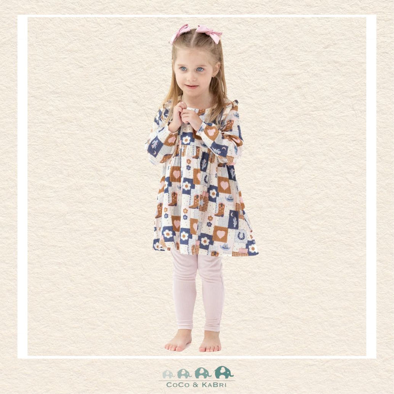 Angel Dear: Patchwork Cowgirl - Ruffle Dress and Rib Legging, CoCo & KaBri Children's Boutique
